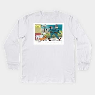 Bum Sniffing School. Kids Long Sleeve T-Shirt